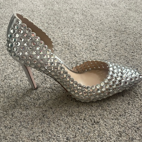 Jessica Simpson silver large rhinestone heels - Picture 6 of 7